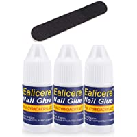 Ealicere 3x 3g Pegamento de Uñas Postizas Super Fuerte-Lima de uñas- ideal para arte acrílico postizo